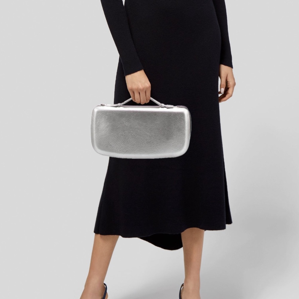 Silver Clutch Wristlet